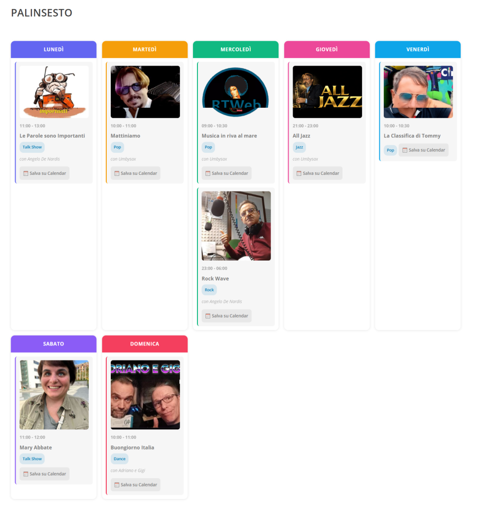 Palinsesto Radio Stations Network
